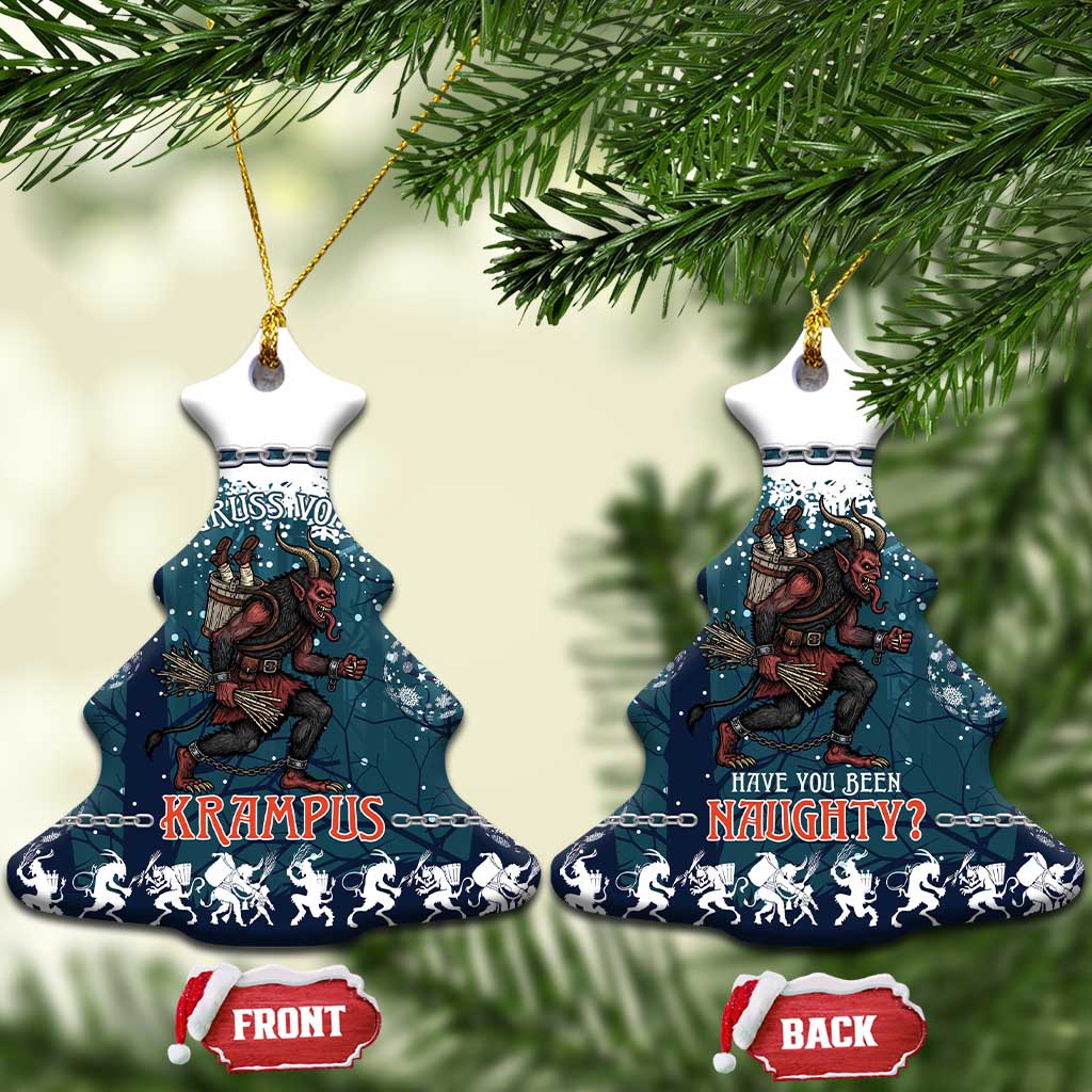 Gruss vom Krampus Christmas Ceramic Ornament Creepy Xmas Devil - Wonder Print Shop