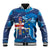 Custom Cape Verde Football Baseball Jacket Go Blue Sharks - Mascot Version - Wonder Print Shop