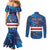 Custom Cape Verde Football Couples Matching Mermaid Dress and Long Sleeve Button Shirt Go Blue Sharks - Mascot Version