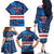 Custom Cape Verde Football Family Matching Off The Shoulder Long Sleeve Dress and Hawaiian Shirt Go Blue Sharks - Mascot Version - Wonder Print Shop