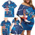 Custom Cape Verde Football Family Matching Off Shoulder Short Dress and Hawaiian Shirt Go Blue Sharks - Mascot Version - Wonder Print Shop