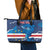 Custom Cape Verde Football Leather Tote Bag Go Blue Sharks - Mascot Version - Wonder Print Shop