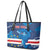 Custom Cape Verde Football Leather Tote Bag Go Blue Sharks - Mascot Version - Wonder Print Shop