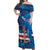 Custom Cape Verde Football Off Shoulder Maxi Dress Go Blue Sharks - Mascot Version - Wonder Print Shop