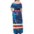 Custom Cape Verde Football Off Shoulder Maxi Dress Go Blue Sharks - Mascot Version - Wonder Print Shop