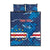 Custom Cape Verde Football Quilt Bed Set Go Blue Sharks - Mascot Version - Wonder Print Shop