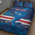 Custom Cape Verde Football Quilt Bed Set Go Blue Sharks - Mascot Version - Wonder Print Shop