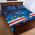 Custom Cape Verde Football Quilt Bed Set Go Blue Sharks - Mascot Version - Wonder Print Shop