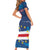 Custom Cape Verde Football Short Sleeve Bodycon Dress Go Blue Sharks - Mascot Version - Wonder Print Shop