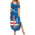 Custom Cape Verde Football Summer Maxi Dress Go Blue Sharks - Mascot Version - Wonder Print Shop