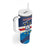 Custom Cape Verde Football Tumbler With Handle Go Blue Sharks - Mascot Version - Wonder Print Shop