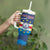 Custom Cape Verde Football Tumbler With Handle Go Blue Sharks - Mascot Version - Wonder Print Shop