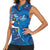 Custom Cape Verde Football Women Sleeveless Polo Shirt Go Blue Sharks - Mascot Version - Wonder Print Shop