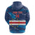 Custom Cape Verde Football Zip Hoodie Go Blue Sharks - Mascot Version - Wonder Print Shop