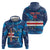 Custom Cape Verde Football Zip Hoodie Go Blue Sharks - Mascot Version - Wonder Print Shop