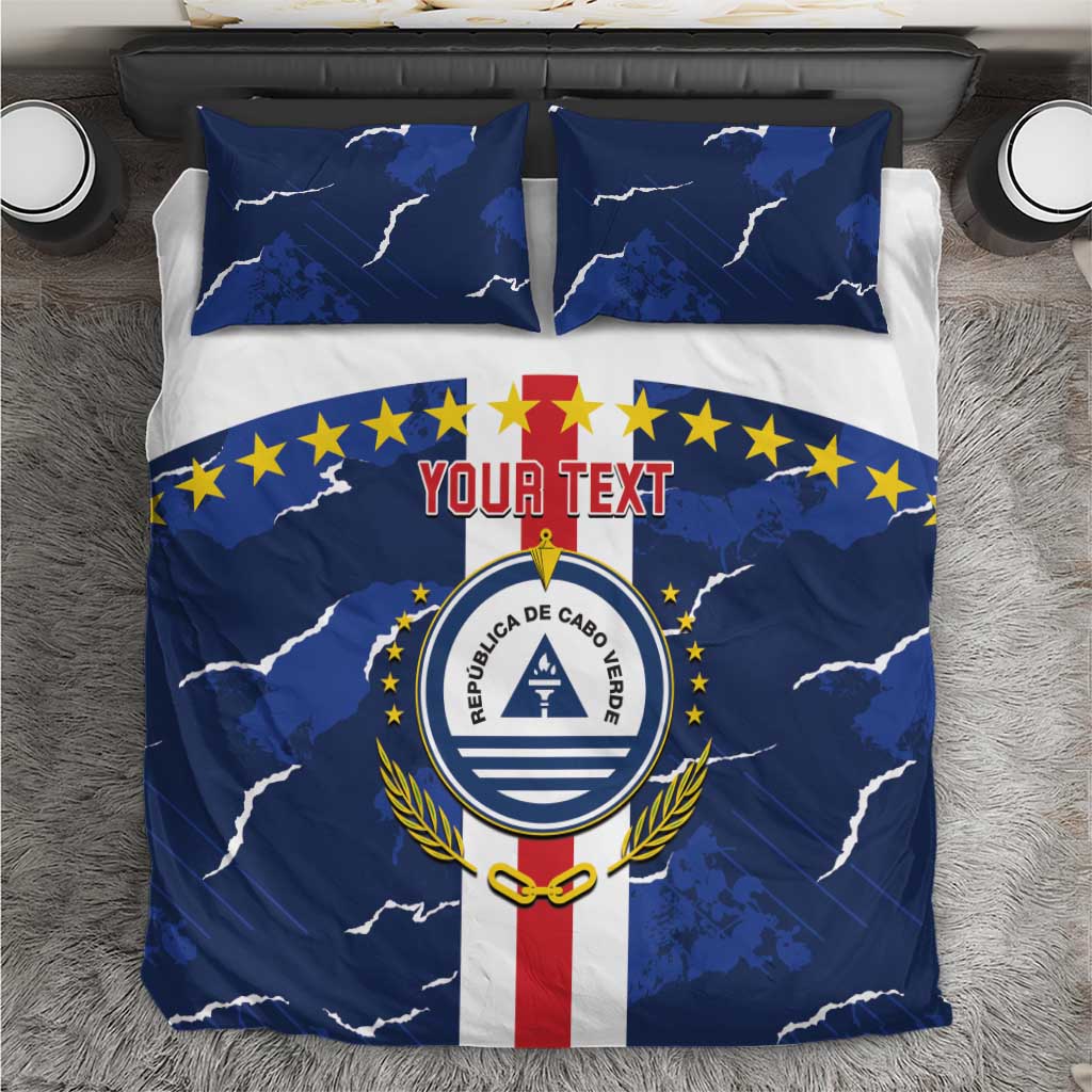 Custom Cape Verde Football Bedding Set Go Blue Sharks - Sporty Version - Wonder Print Shop