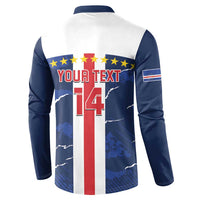 Long-sleeve button sweatshirt, back print 'YOUR TEXT' with number 14 and crest