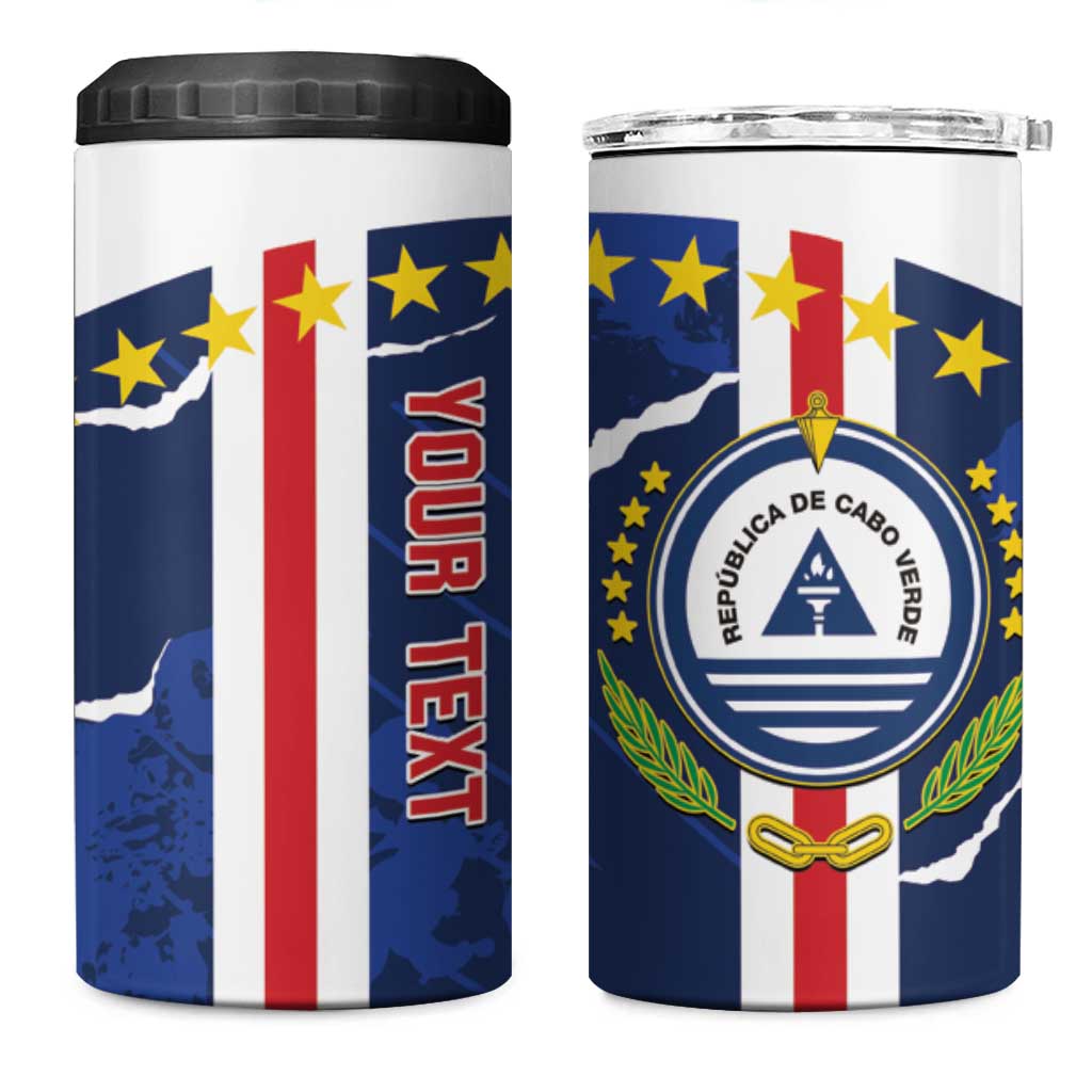 Custom Cape Verde Football 4 in 1 Can Cooler Tumbler Go Blue Sharks - Sporty Version - Wonder Print Shop