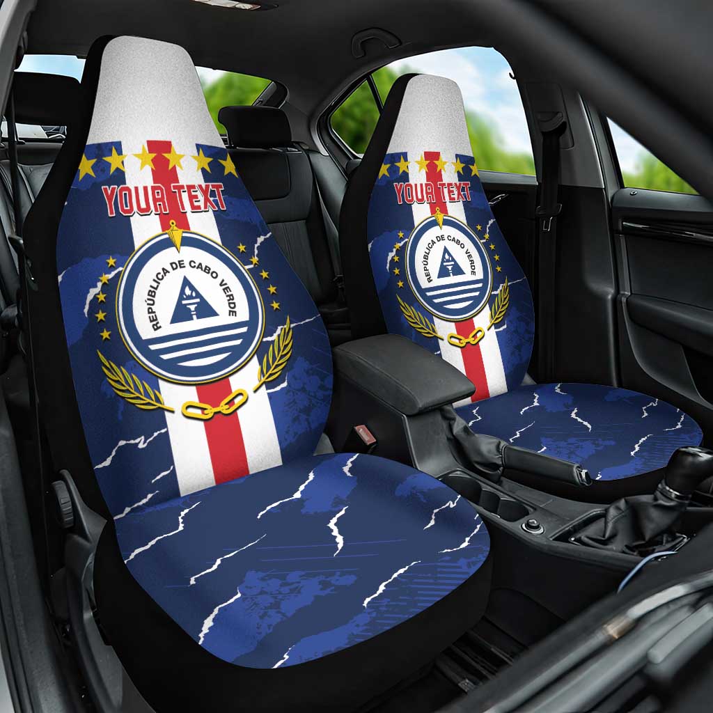 Custom Cape Verde Football Car Seat Cover Go Blue Sharks - Sporty Version - Wonder Print Shop