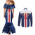 Custom Cape Verde Football Couples Matching Mermaid Dress and Long Sleeve Button Shirt Go Blue Sharks - Sporty Version