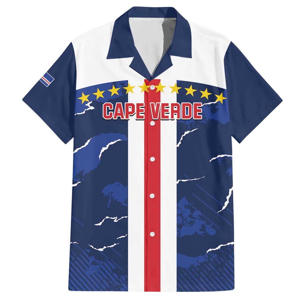 Custom Cape Verde Football Hawaiian Shirt Go Blue Sharks - Sporty Version - Wonder Print Shop