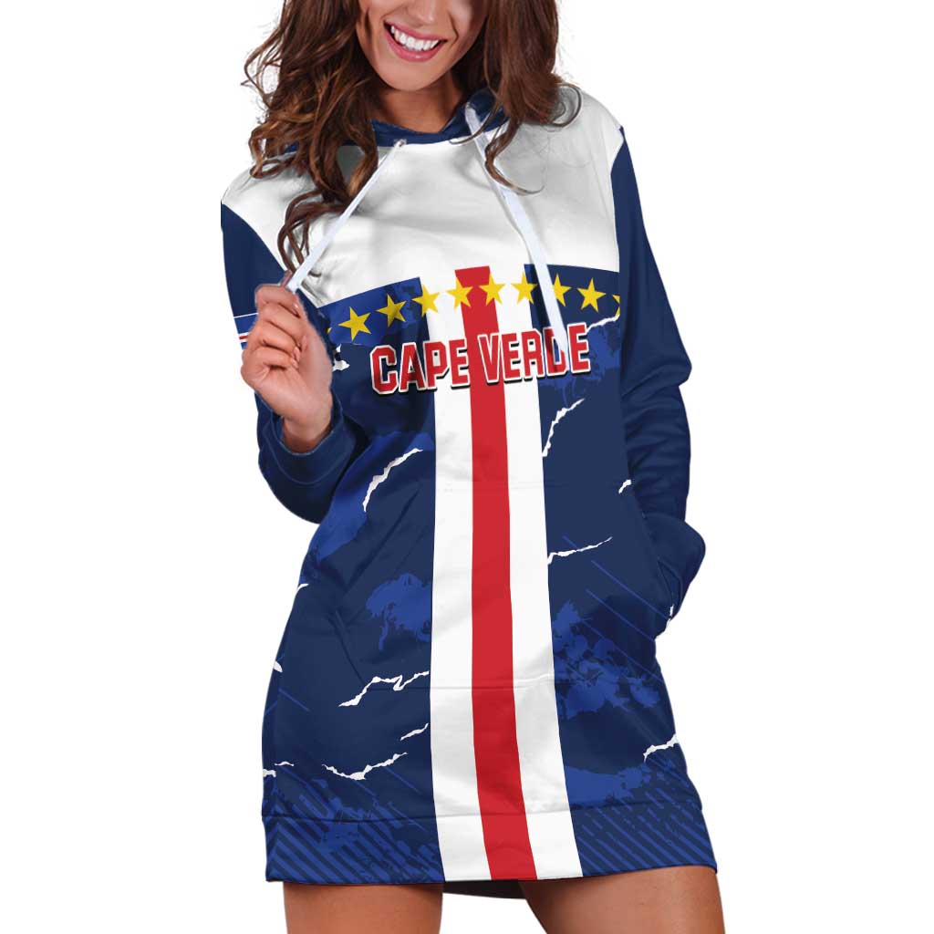 Custom Cape Verde Football Hoodie Dress Go Blue Sharks - Sporty Version