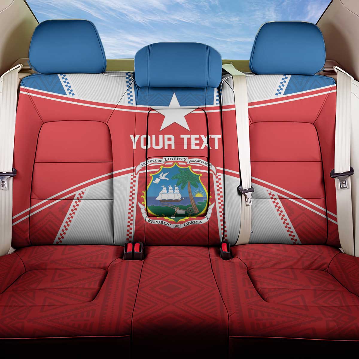 Custom Liberia Football Back Car Seat Cover Go Lone Stars - Sporty Style - Wonder Print Shop