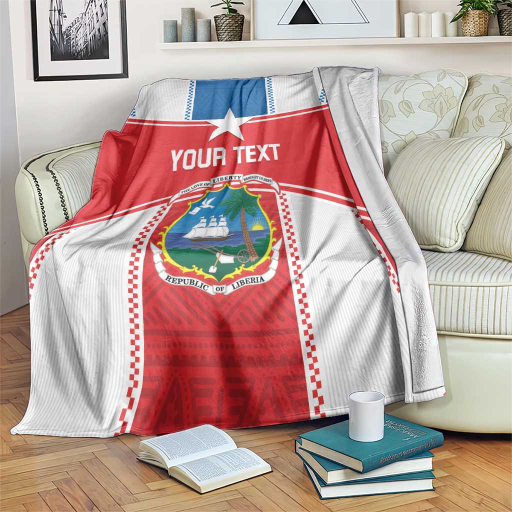 Liberia football blanket with red, blue, and white flag design and star/crest