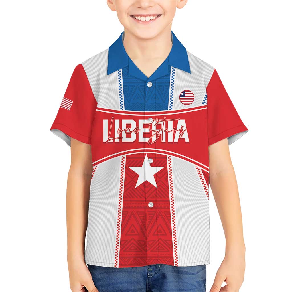 Custom Liberia Football Kid Hawaiian Shirt Go Lone Stars - Sporty Style - Wonder Print Shop