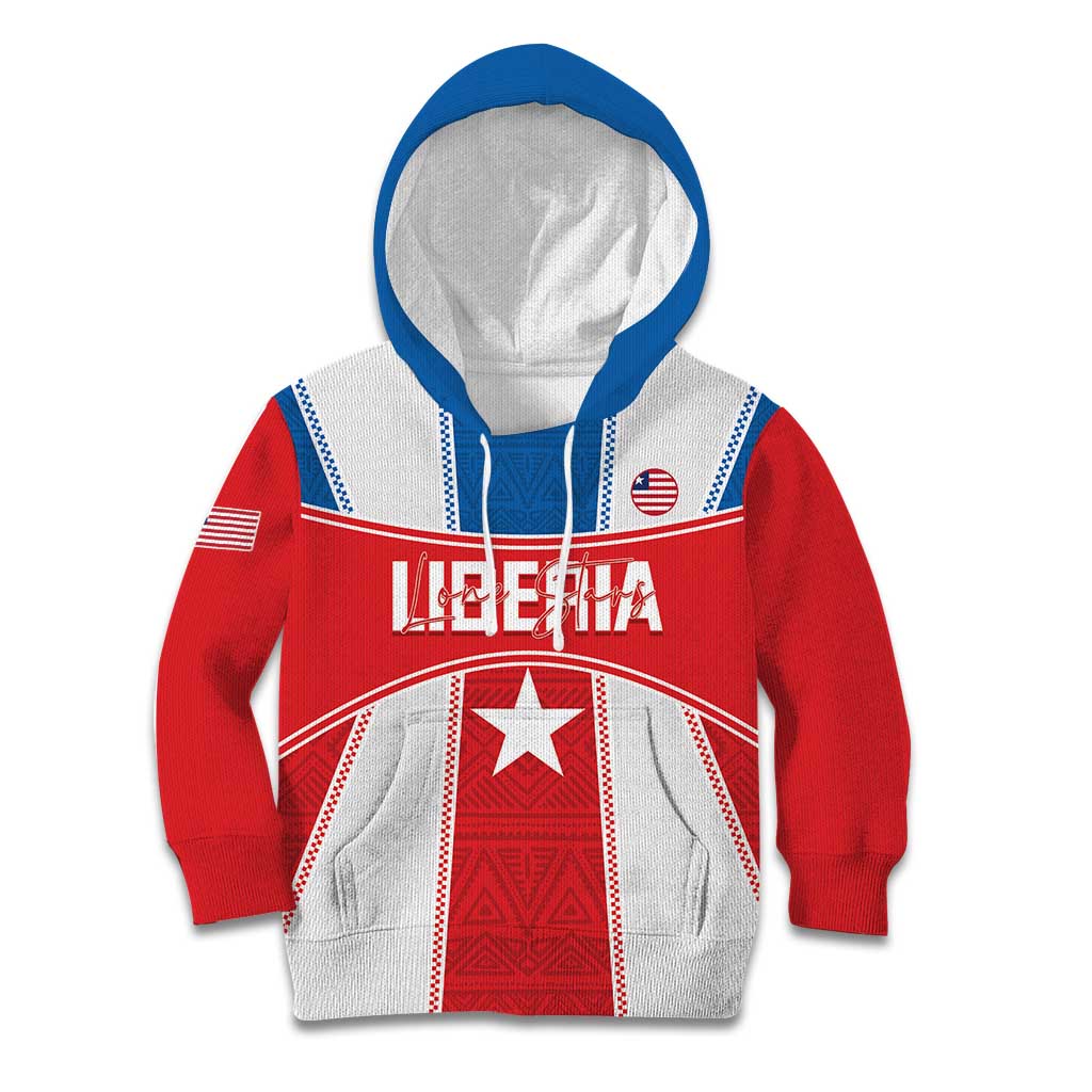 Custom Liberia Football Kid Hoodie Go Lone Stars - Sporty Style - Wonder Print Shop