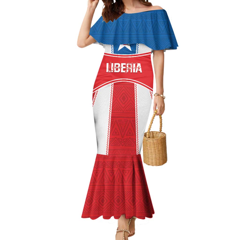 Custom Liberia Football Mermaid Dress Go Lone Stars - Sporty Style - Wonder Print Shop