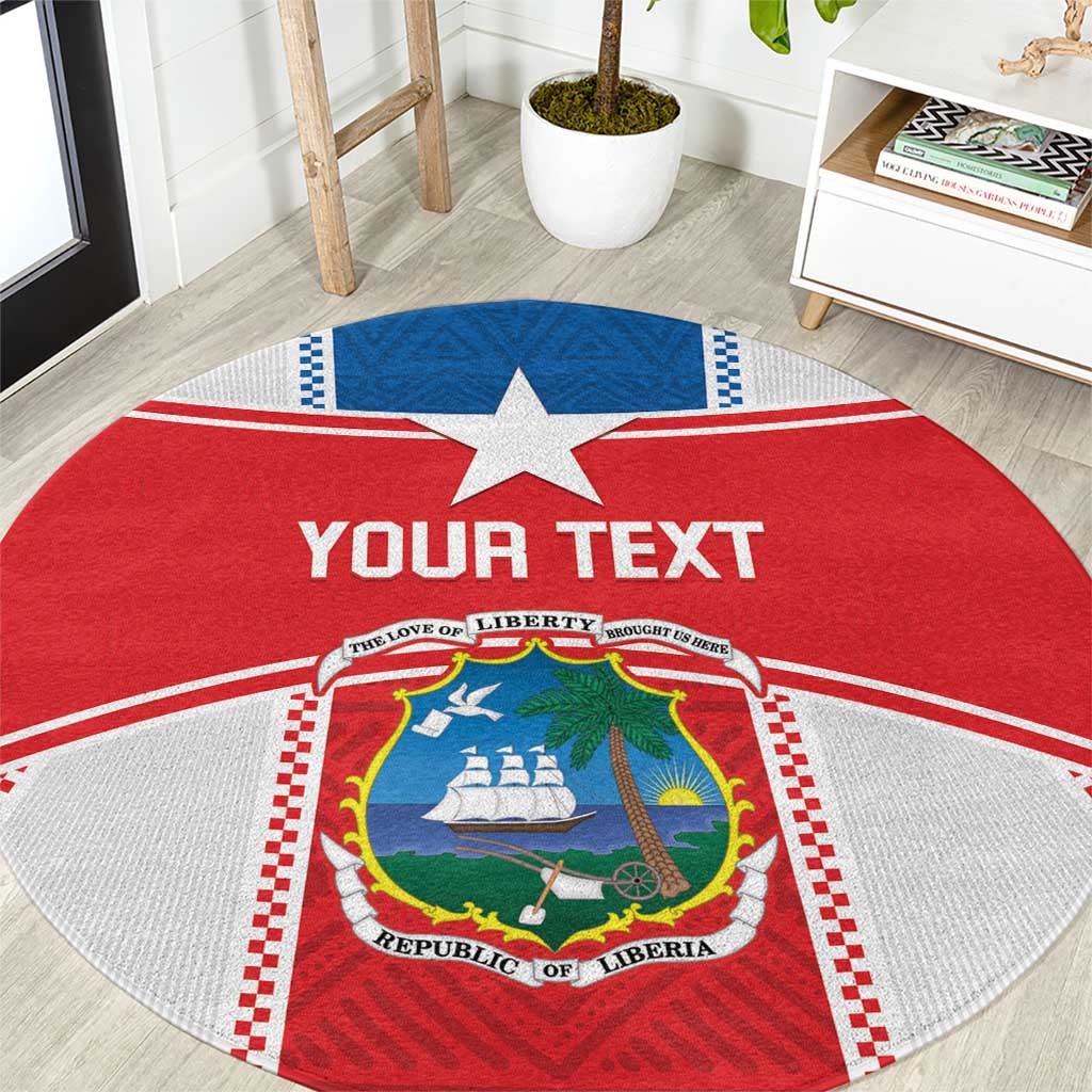 Custom Liberia Football Round Carpet Go Lone Stars - Sporty Style