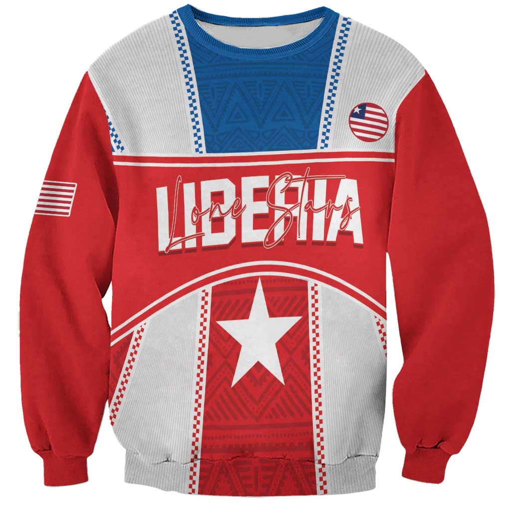 Custom Liberia Football Sweatshirt Go Lone Stars - Sporty Style - Wonder Print Shop