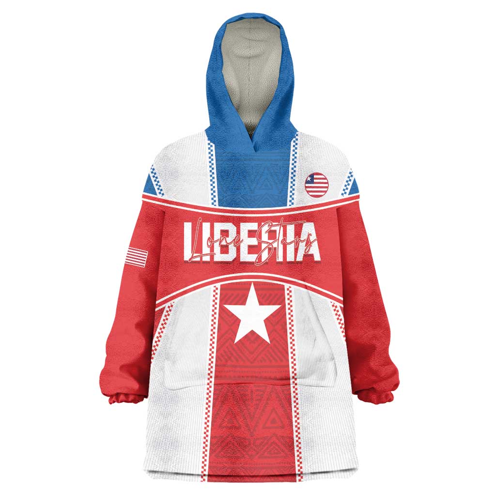 Custom Liberia Football Wearable Blanket Hoodie Go Lone Stars - Sporty Style - Wonder Print Shop