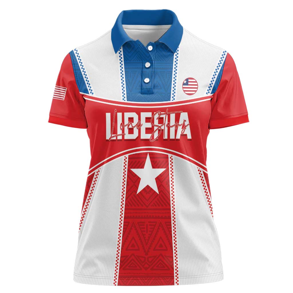 Custom Liberia Football Women Polo Shirt Go Lone Stars - Sporty Style - Wonder Print Shop