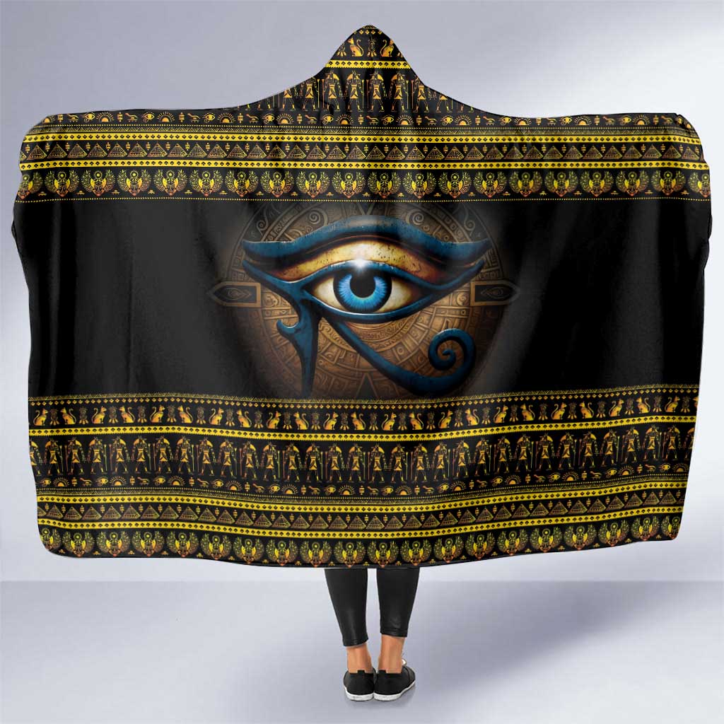 Ancient Egypt Eye Of Ra Hooded Blanket Sun To The Egyptians