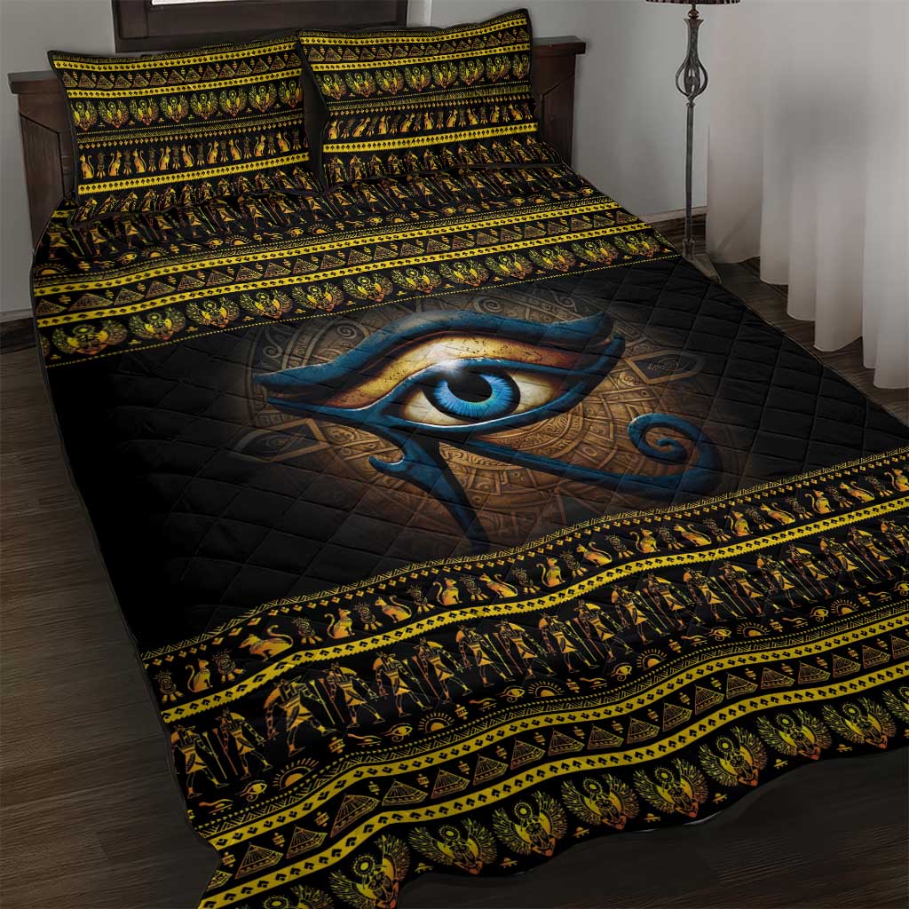 Ancient Egypt Eye Of Ra Quilt Bed Set Sun To The Egyptians - Wonder Print Shop