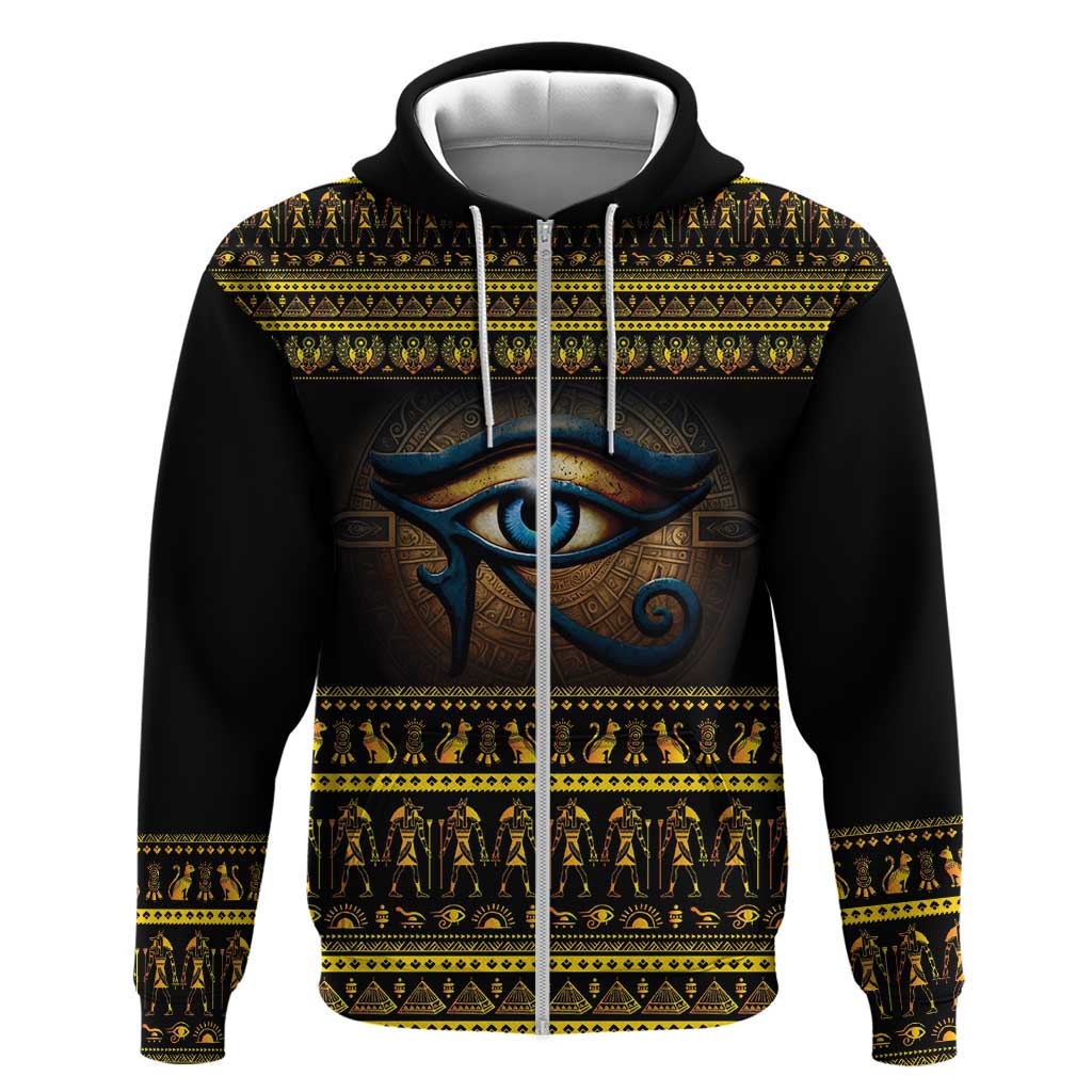 Ancient Egypt Eye Of Ra Zip Hoodie Sun To The Egyptians - Wonder Print Shop