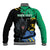 Personaliszd Gabon Baseball Jacket Gabonese Black Panther With Map - Wonder Print Shop