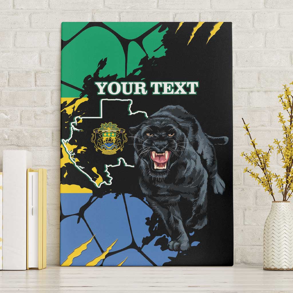 Personaliszd Gabon Canvas Wall Art Gabonese Black Panther With Map - Wonder Print Shop