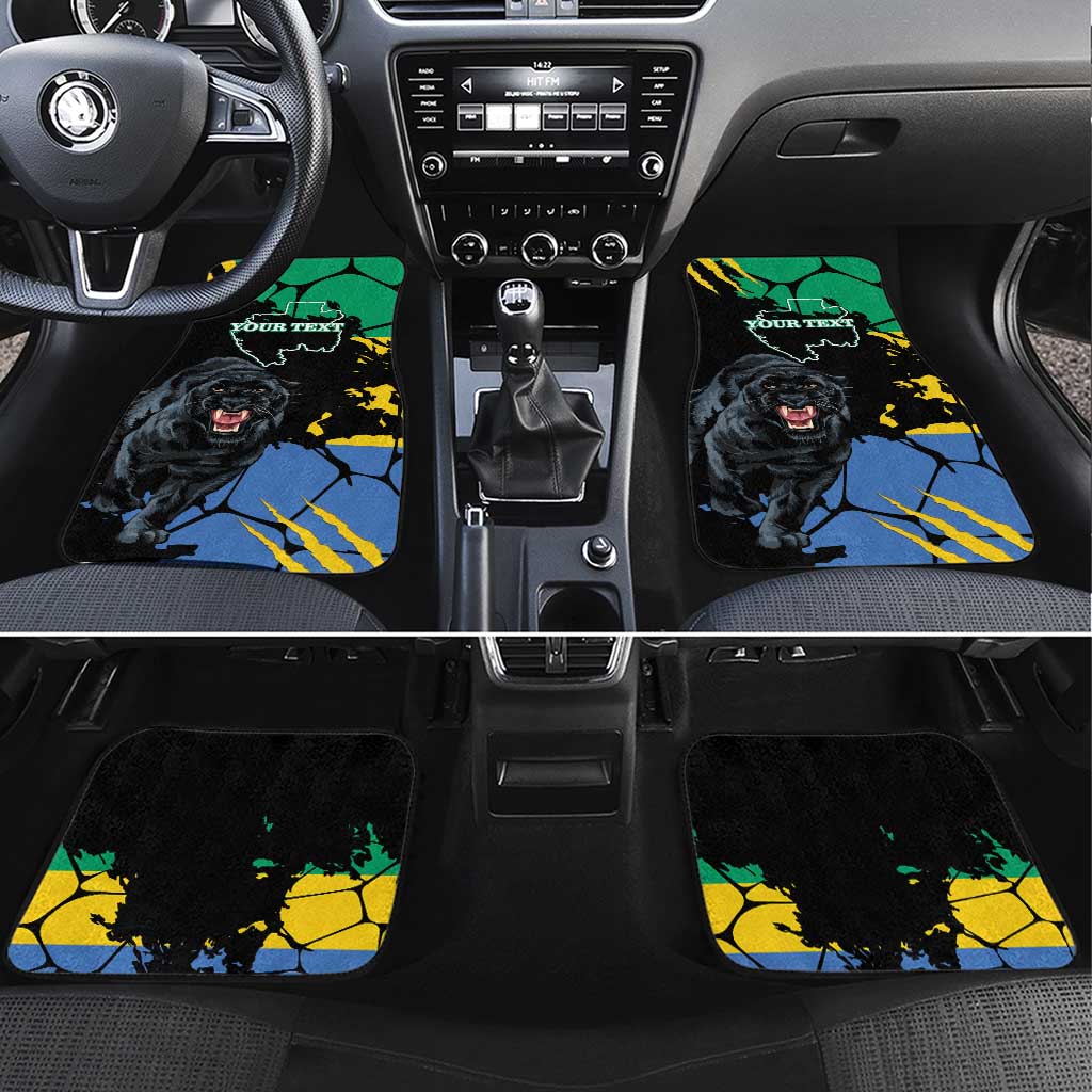 Personaliszd Gabon Car Mats Gabonese Black Panther With Map - Wonder Print Shop