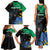 Personaliszd Gabon Family Matching Tank Maxi Dress and Hawaiian Shirt Gabonese Black Panther With Map - Wonder Print Shop