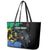 Personaliszd Gabon Leather Tote Bag Gabonese Black Panther With Map - Wonder Print Shop