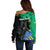 Personaliszd Gabon Off Shoulder Sweater Gabonese Black Panther With Map - Wonder Print Shop