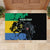 Personaliszd Gabon Rubber Doormat Gabonese Black Panther With Map - Wonder Print Shop