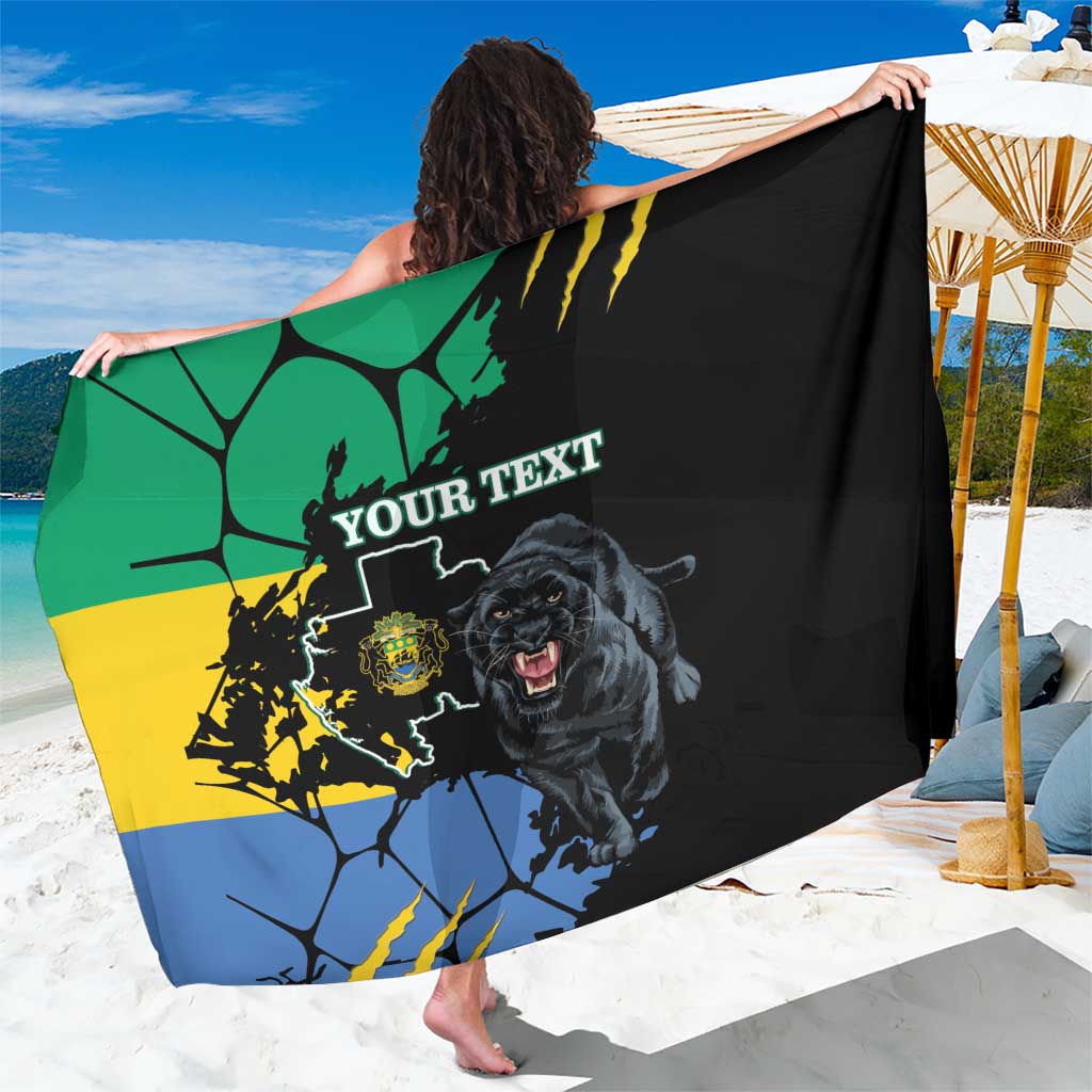 Personaliszd Gabon Sarong Gabonese Black Panther With Map