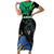 Personaliszd Gabon Short Sleeve Bodycon Dress Gabonese Black Panther With Map - Wonder Print Shop