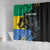 Personaliszd Gabon Shower Curtain Gabonese Black Panther With Map