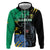 Personaliszd Gabon Zip Hoodie Gabonese Black Panther With Map - Wonder Print Shop