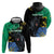 Personaliszd Gabon Zip Hoodie Gabonese Black Panther With Map - Wonder Print Shop